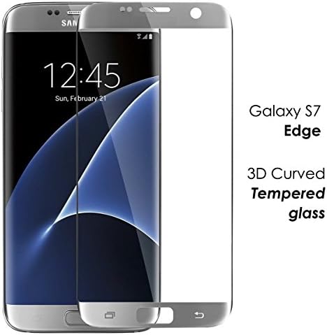 Samsung Galaxy S7 Edge Screen Protector Mostin 5.5" 9H Tempered Glass 3D Full Screen Protective Film for Samsung S7 Edge (Silver)