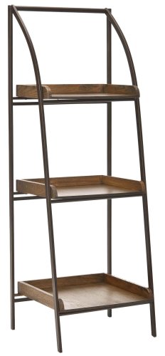 Safavieh American Home Collection Erika Black Iron and Wood Leaning Etagere