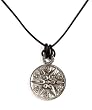 Diabolik 85258 Pewter Warrior Shield Rocker Medallion Leather Cord