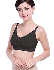 Apparel: 4HOW Womens Nursing Bra Maternity Breastfeeding Bra Black S Fit 32CD 34BC 36AB
