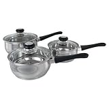 Buckingham Set of Three Saucepans 16 cm/ 1.6 L, 18 cm/ 2.3 L, 20 cm/ 3.2 L