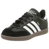 adidas Samba Classic Leather Soccer Shoe (Toddler/Little Kid/Big Kid),Black/White,11 M US Little Kid
