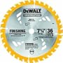 DEWALT DW3176 Construction Series 7-1/4-Inch 36-Tooth Thin Kerf Finishing Saw Blade with 5/8-Inch Diamond Knockout Arbor