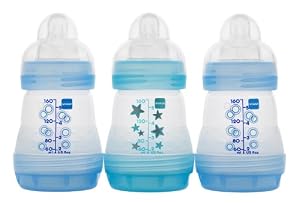 MAM 3-Pack BPA Free Bottle, Boy, 5 Ounce