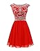Wedtrend Women's Short Beading Homecoming Chiffon V-back Prom Dress