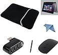 EEEKit Starter Kit for Lenovo IdeaPad Yoga 11s 11.6-Inc Convertible Touchscreen Ultrabook, Protective Soft Sleeve Case Bag + 3 Port USB Hub + 2.4G Wireless DPI Switch Mouse Black + Stylus Pen