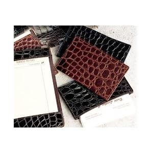 Buy Budd Leather European Crocodile Bidente Business Card Case by Budd Leather