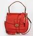 NEW AUTHENTIC COACH LEATHER NEW WILLIS SHOULDER HANDBAG (Vermillion/Brass)