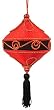 Red & Black Diamond Christmas Ornament With Tassel #65644