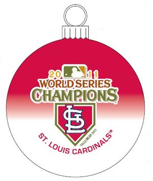 St Saint Louis Cardinals 2011 World Series Champs Champions Two Tone Glass Christmas Ornament
