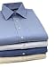 Tommy Hilfiger Solid Blue Straight Collar Men's Dress Shirt
