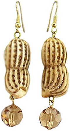 Peanuts &amp; Swarovski Earrings Perfect for the Nut in your life! Georgia Handmade USA