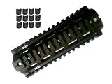 UTAC® ALUMINUM AR AR15 AR-15 M4 Rifle Carbine Length Weaver/Picatinny Quad Rail Handguard with 12 Rubber Covers