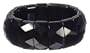 12x25mm Black Onyx Faceted Beaded Stretch Bracelet