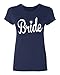 P&B Wedding Bride (White Text) Women's T-Shirt, M, Navy