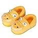Boys Girls Warm Dinosuar House Slippers Toddler Kids Fuzzy Indoor Bedroom Shoes (7-8 M, Yellow)
