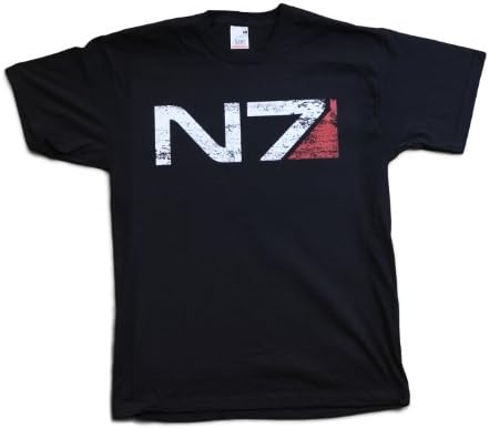 ME3 Mass Effect N7 Distressed T-Shirt - Black - Size: XL