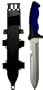 SE 12" Dive Knife w/ Hard Sheath - Blue