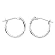 14K White Gold 12 MM Children's Click Hoop Earrings