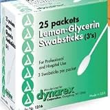 Dynarex Lemon Glycerin Swabs #1216 - 3 swabs per packet - 25 packets per box