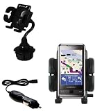 Samsung Omnia Auto Cup Holder with Car Charger - Uses Gomadic TipExchange