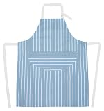 Rushbrookes Butchers Stripe Adult Apron Pale Blue