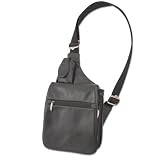 Travelon Leather Expandable Shoulder Bag (Black)