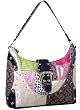 Pink-Multi Signature Patchwork Large Studded Hobo Handbag - Summer Collection