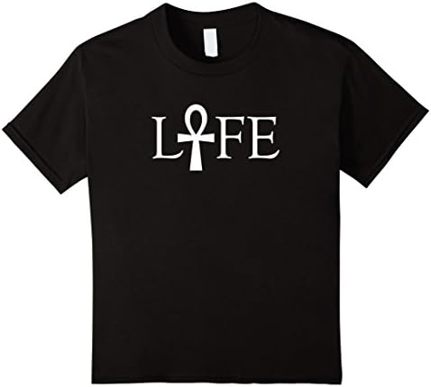 Kids Ankh Life T-Shirt Ancient Symbol of Life Cross With Handle 10 Black