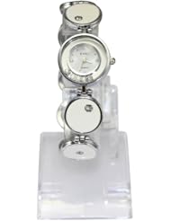 Womens Round Shaped Dial Luxury Quartz Analog Super Watch Wristwatch Stainless Steel Top New