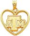 14K Gold Texas A&M University Heart Charm New