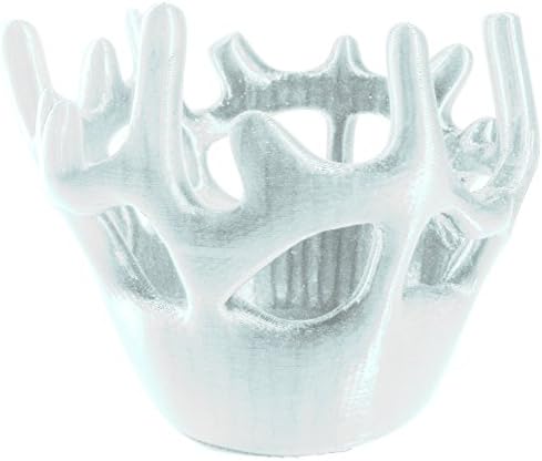 3D Printed Candy Bowl "Lava Flow" White