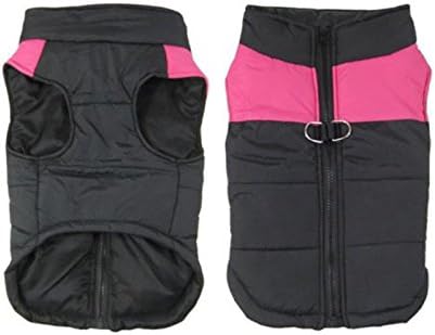 Pet Warm Winter Jacket Apparel Warm Dog Clothes 4 Color Large Dog Coat Clothing Puppy Outwear-Hotpink-S