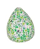 Handmade Egg-Shaped Mosaic Side/Desk/Table Lamp (Orange/Blue/Green) - 10