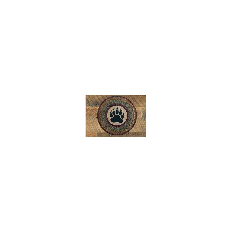 Round Bear Paw Printed Cabin Rug Braided Jute On Popscreen
