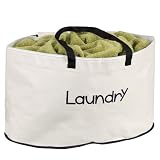 Household Essentials 5630 Oval-Shaped Laundry Hamper with Carrying Straps