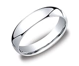 Men's Palladium 5mm Comfort Fit Wedding Band Ring with Luxury High Polish, Size 8.5
