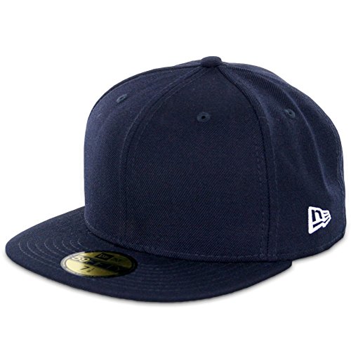 New Era 59FIFTY Dark Navy Fitted Original Plain Blank Cap with Grey Undervisor