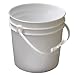 Vestil PAIL-1-PWP Plastic Open Head Pail with Handle, 1 gallon Capacity, White, Case of 180