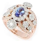 14K White / Rose Gold Tanzanite & Diamond Ring