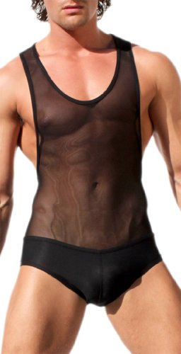 Rufskin Vasa - Men's Sheer Tulle Singlet with Unique V Back - Black or White