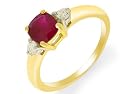 9ct Yellow gold Ruby and Diamond Ring