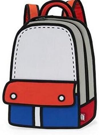 Oime 3 Colors 3D Jump Style 2D Drawing From Cartoon Paper Shoulder Bag