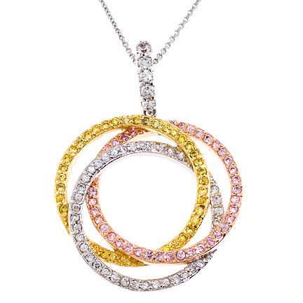 CleverSilver's Inspired Trinity Triple Rolling Over Gold Circle Pendant
