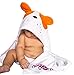 Baby Hooded Bath Towel – Cute Orange Puppy Dog Animal Design – 100% Cotton Material