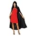 LONG BLACK HOODED VELVET CAPE