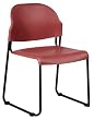(2 Pack) Stack Chair with Plastic Seat and Back In Burgundy Finish By Office Star