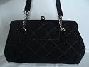 Vera Bradley Black Microfiber Chain Link Handbag