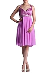 A-line V-neck Chiffon Halter Sleeveless  Dress