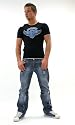 Top T-Shirt mit Nieten/Jeans James Jones Schwarz (2791